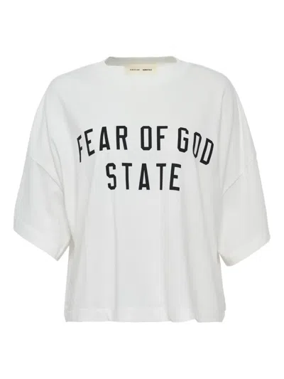 Essentials Logo-print Cotton-blend T-shirt In White