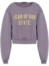 Essentials Logo-print Cotton-fleece Sweatshirt In Purple