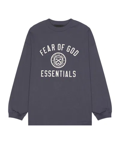 Essentials Logo-print Cotton T-shirt In Blue