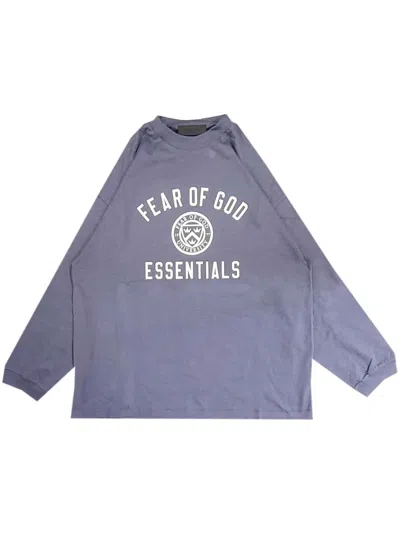 Essentials Logo-print Cotton T-shirt In Blau