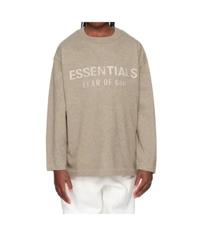 Essentials Logo-print Crew-neck T-shirt In Brown