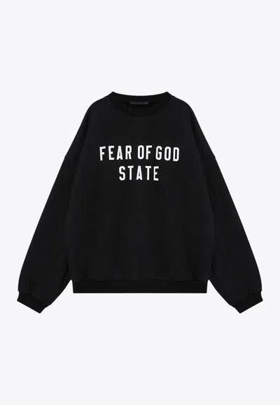 ESSENTIALS LOGO PRINT CREWNECK SWEATSHIRT