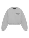 Essentials Logo-print Cropped Sweatshirt In Gray