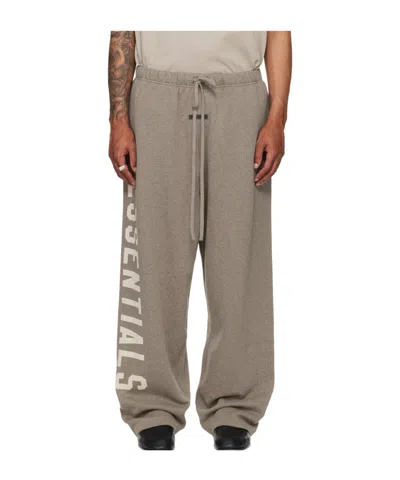 Essentials Logo-print Drawstring Track Pants In Gray