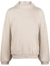 Essentials Logo-print Drop-shoulder Hoodie In Neutrals
