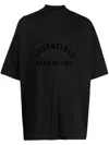 Essentials Logo-print Drop-shoulder T-shirt In Black