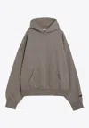 Essentials Logo Print Hooded Sweatshirt In Gray
