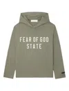 Essentials Logo-print Hooded Top In Gray
