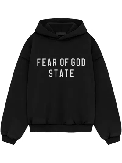 Essentials Logo-print Hoodie In Black