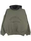 Essentials Logo-print Hoodie In Green