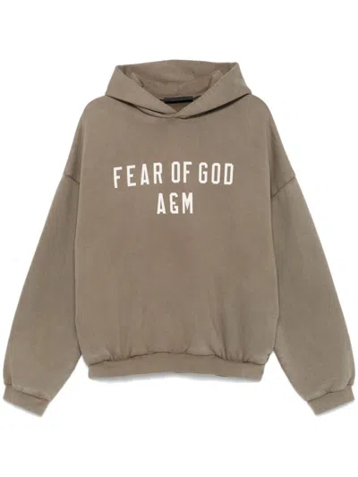 Essentials Logo-print Hoodie In Green