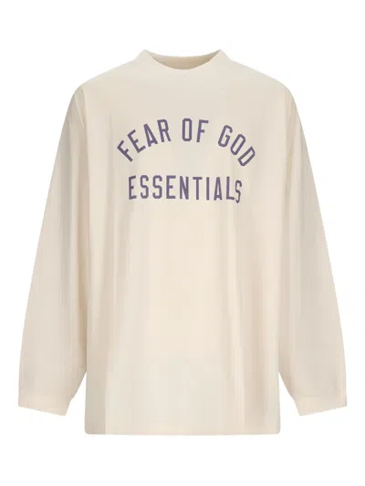 Essentials Logo-print Long-sleeve T-shirt In Gray