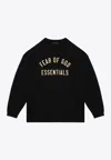 Essentials Black Crewneck Long Sleeve T-shirt In Black