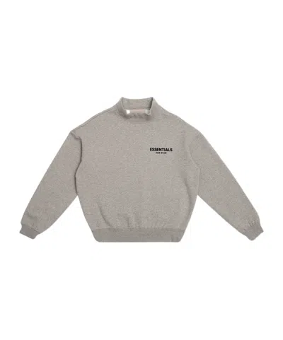 Essentials Logo-print Mock-neck Sweatshirt In Gray