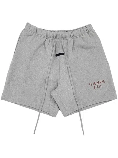 Essentials Logo-print Shorts In 灰色