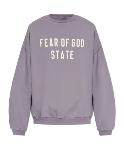 Essentials Logo-print Sweatshirt In Purple