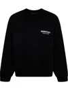Essentials Mens Logo-embroidered Fleece-lined Cotton-blend Sweatshirt Black In Black