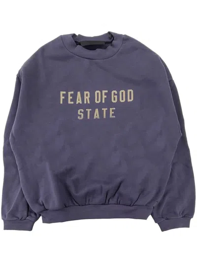 Essentials Logo-print Sweatshirt In Blue