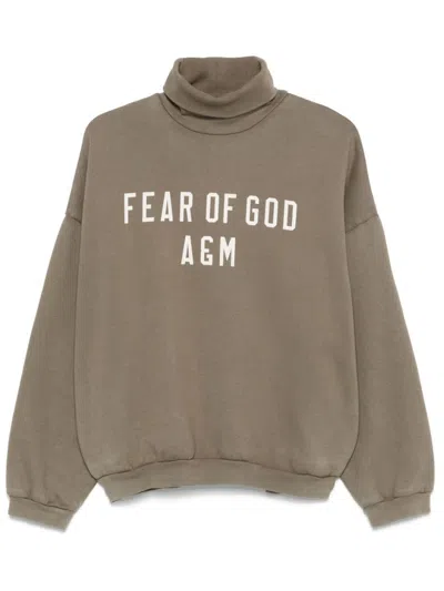 Essentials Logo-print Sweatshirt In Green