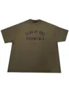 Essentials Khaki Crewneck T-shirt In 绿色