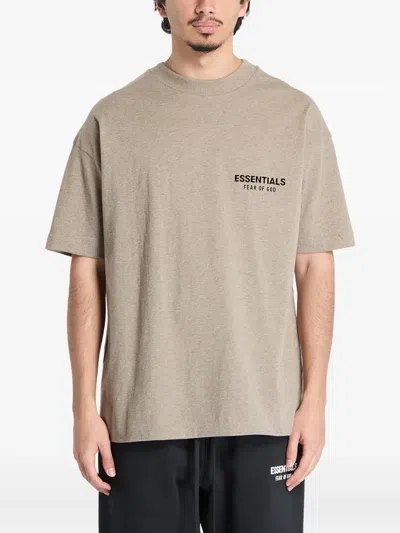Essentials Logo-print T-shirt In Brown