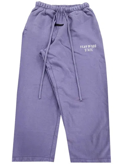ESSENTIALS LOGO-PRINT TRACK PANTS