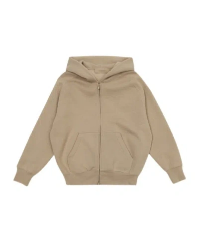 Essentials Logo-print Zip-up Hoodie In Nude