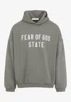 Essentials Logo-printed Hooded Sweatshirt In Gray