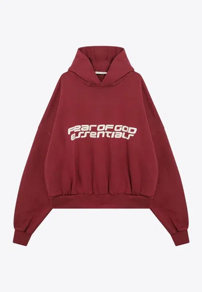 Essentials Logo-printed Hooded Sweatshirt In Red
