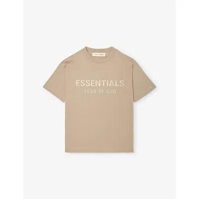 Essentials Kids' Logo-printed Short-sleeve Cotton T-shirt 2-12 Years Timb In Brown