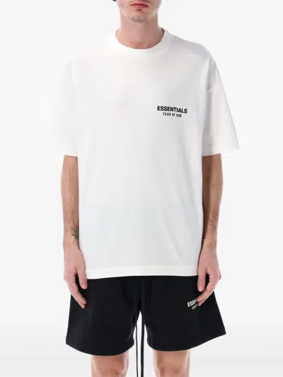 Essentials Grey Jersey Crewneck T-shirt In Light Heather Grey