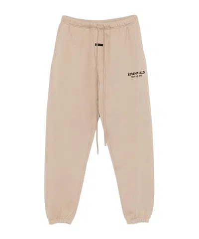 Essentials Logo-printed Tie-dye Track Pants In Brown