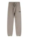 Essentials Brown Relaxed Fleece Piping Sweatpants In Gray