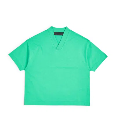 Essentials Kids' Logo V-neck T-shirt In Green