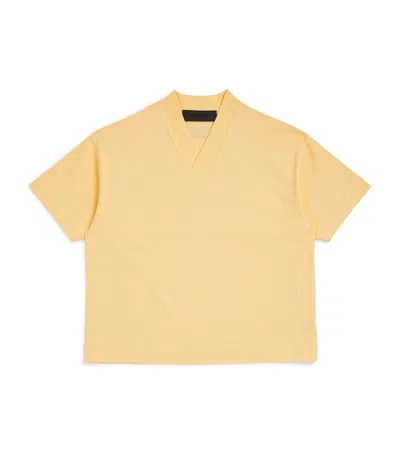 Essentials Kids' Logo V-neck T-shirt In Yellow