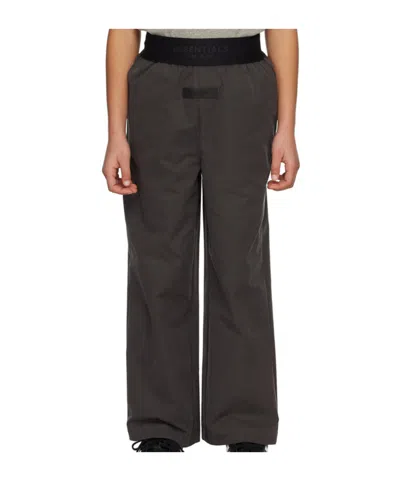 Essentials Logo-waistband Straight-leg Trousers In Black