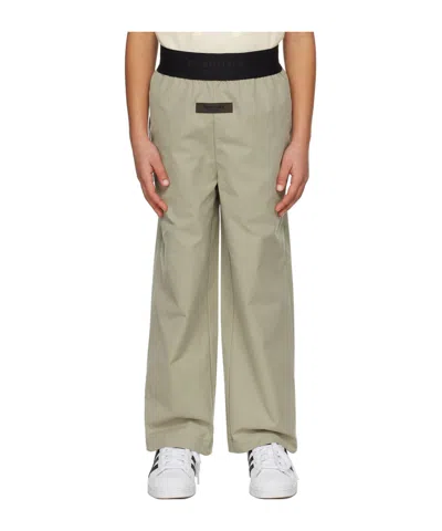 Essentials Logo-waistband Straight-leg Trousers In Nude