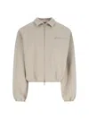 Essentials Logo Zip Jacket In Neutral