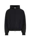 Essentials Mens Jet Black Classic Zipped Cotton-jersey Hoody Xl