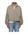 Essentials Brown Modern Fit Fleece Track Jacket In Gray