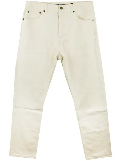 Essentials Logo-appliqué Straight-leg Jeans In White