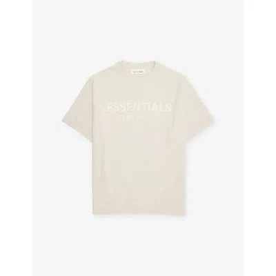 Essentials Kids' Logo-embellished Cotton T-shirt 14-16 Years Oatmeal Heath In Oatmeal Heather