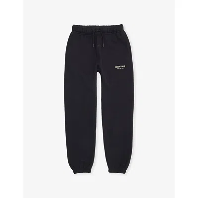 Essentials Kids' Logo-embellished Cotton-blend Jogging Bottoms 2-16 Years Black