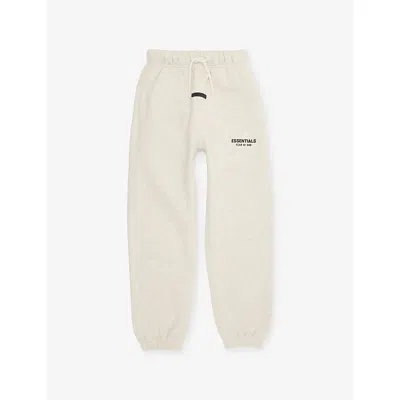 Essentials Kids' Logo-embellished Cotton-blend Jogging Bottoms Oatmeal Heath In Oatmeal Heather