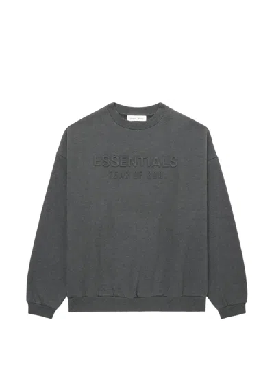 Essentials Logo-embossed Crew-neck Sweatshirt In Gray