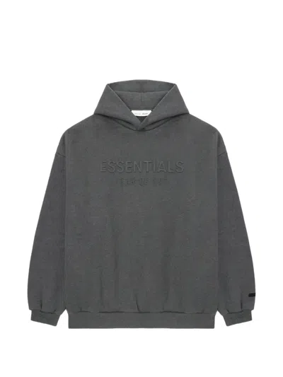 Essentials Logo-embossed Cotton-blend Jersey Hoodie In Gray