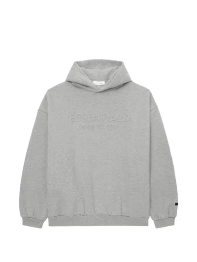Essentials Logo-embossed Hoodie In Gray