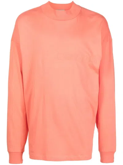 Essentials Logo-embossed Long-sleeve T-shirt In Orange