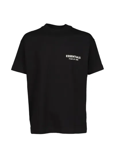 Essentials Logo-embroidered Classic-fit T-shirt In Black