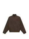 Essentials Logo-embroidered Half-zip Sweatshirt In Brown